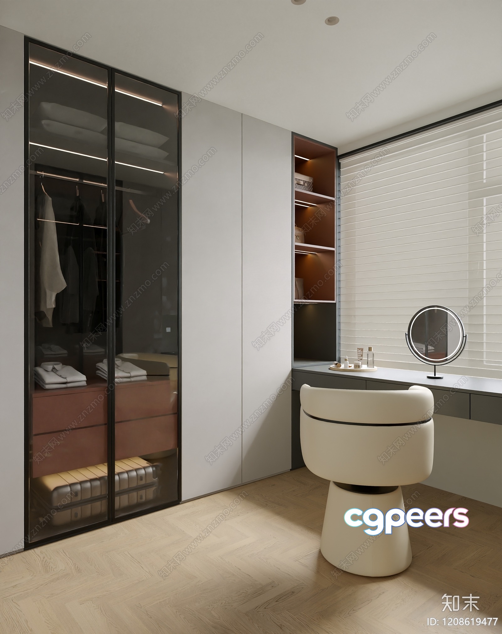 Modern Dressing Room 3D Model - 19470 - VRAY Render Modern Dressing Room 3D Model - 19470 - VRAY Render