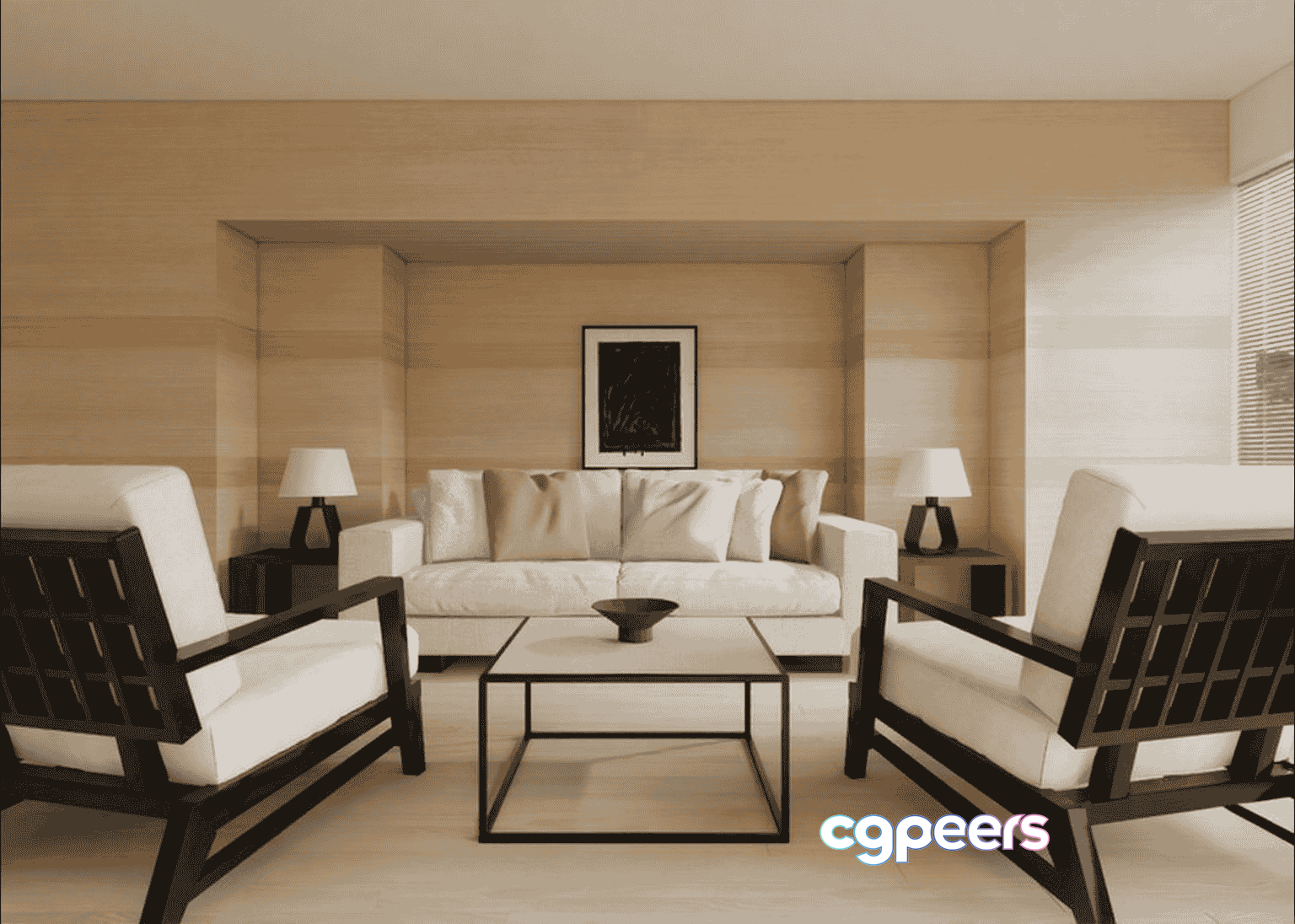 Modern Living Room 3D Model - 14651 - VRAY Render