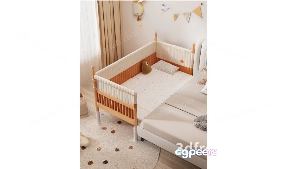 A Baby Crib 3D Model - 18956 - VRAY Render