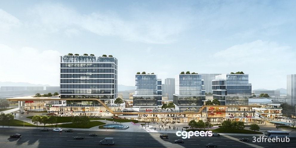 Cityscape With Modern Architecture 3D Model - 21519 - VRAY Render Cityscape With Modern Architecture 3D Model - 21519 - VRAY Render