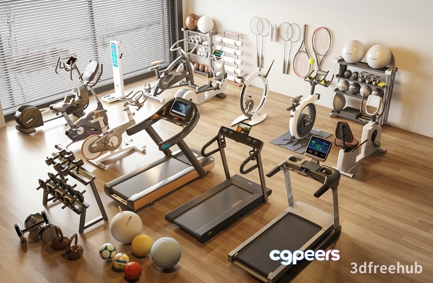 Home Gym Equipment 3D Model - 21761 - VRAY Render Home Gym Equipment 3D Model - 21761 - VRAY Render
