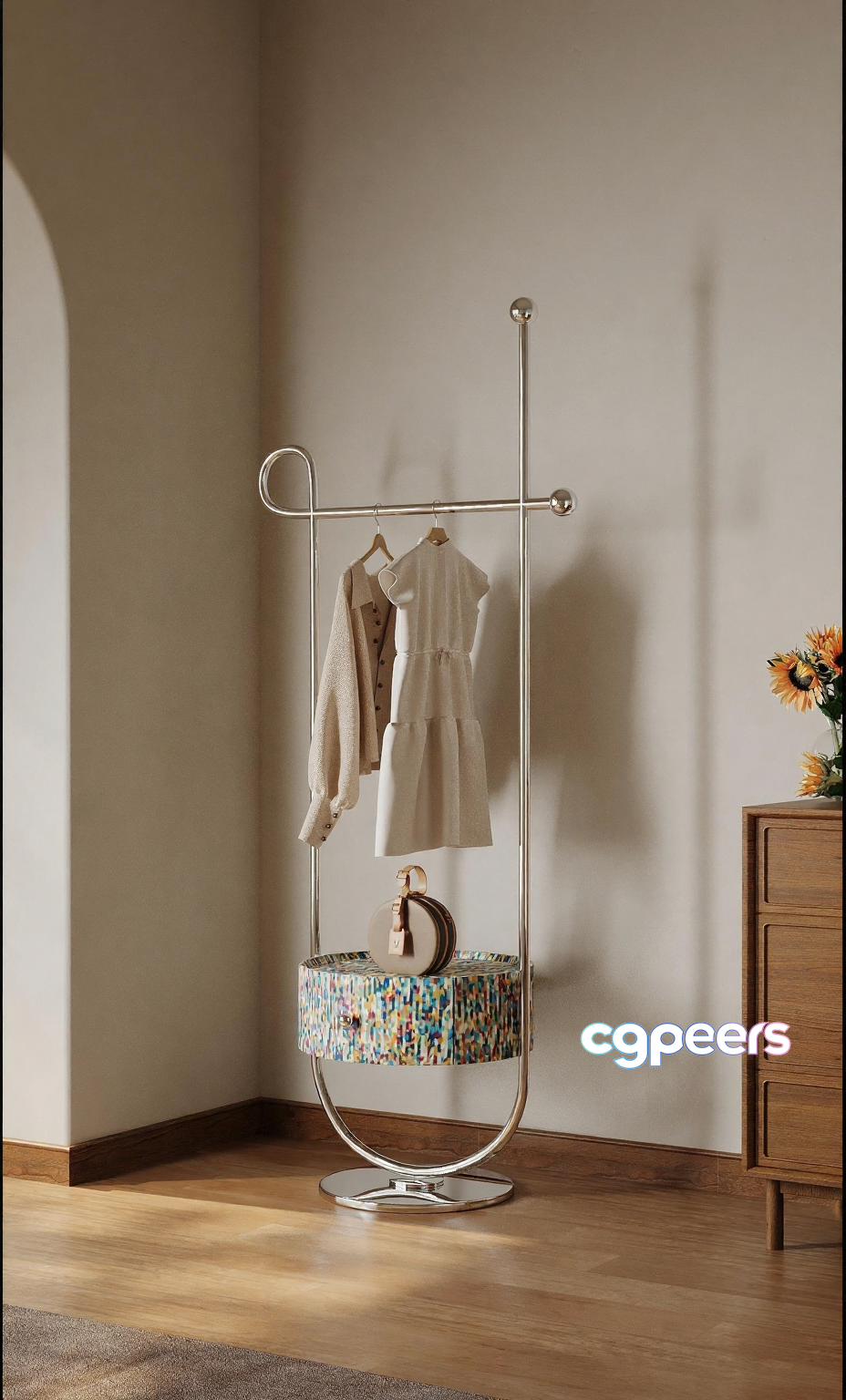 Modern Clothing Rack 3D Model - 12351 - CORONA Render Modern Clothing Rack 3D Model - 12351 - CORONA Render
