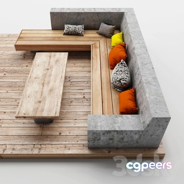 3ds Max Free - bench with pillows (for outdoor) 3ds Max Free - bench with pillows (for outdoor)