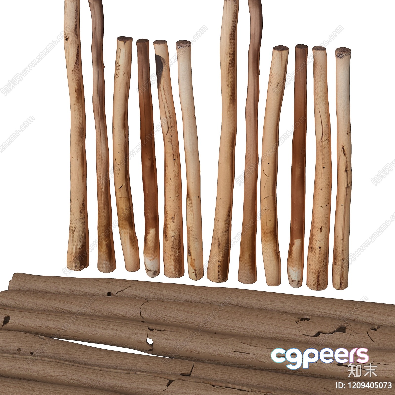 Wooden Sticks 3D Model - 11417 - VRAY Render Wooden Sticks 3D Model - 11417 - VRAY Render