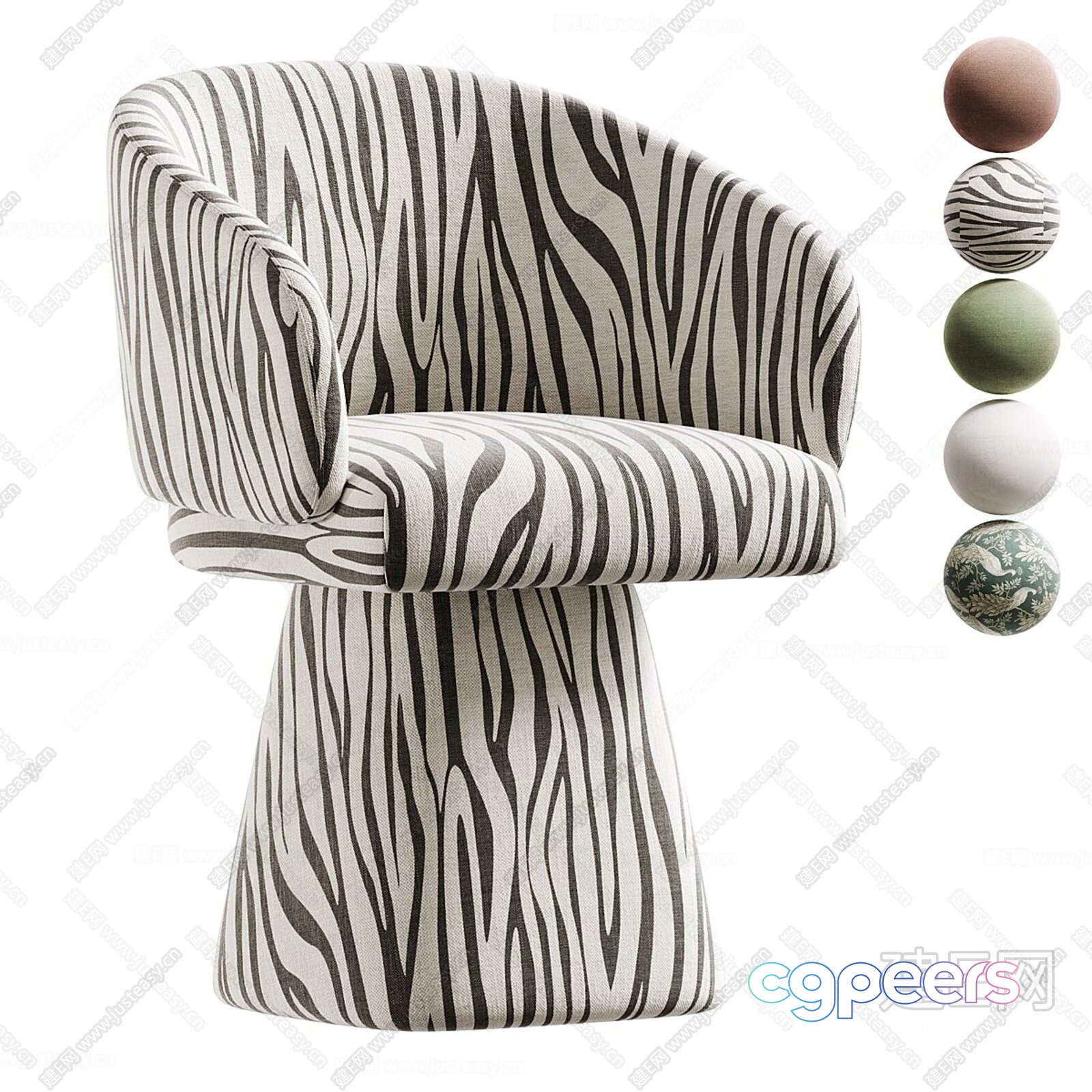 Modern Zebra Print Chair 3D Model - 9604 - CORONA Render Modern Zebra Print Chair 3D Model - 9604 - CORONA Render