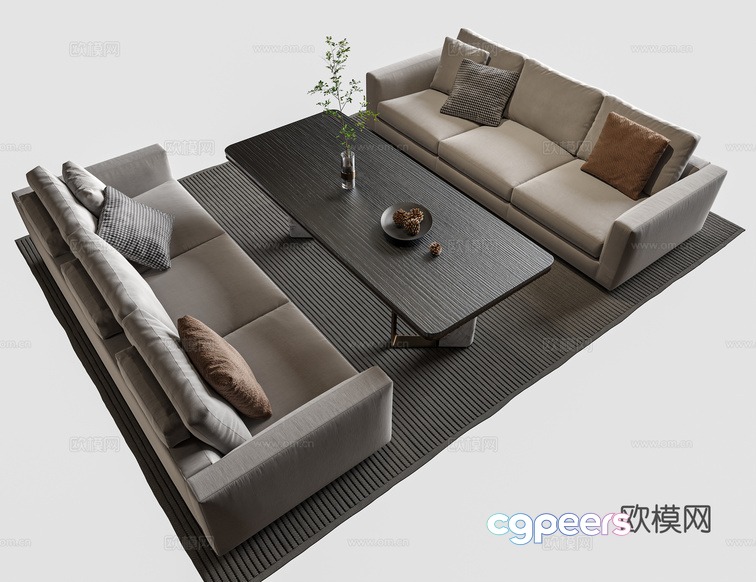 Modern Living Room 3D Model - 11776 - VRAY Render