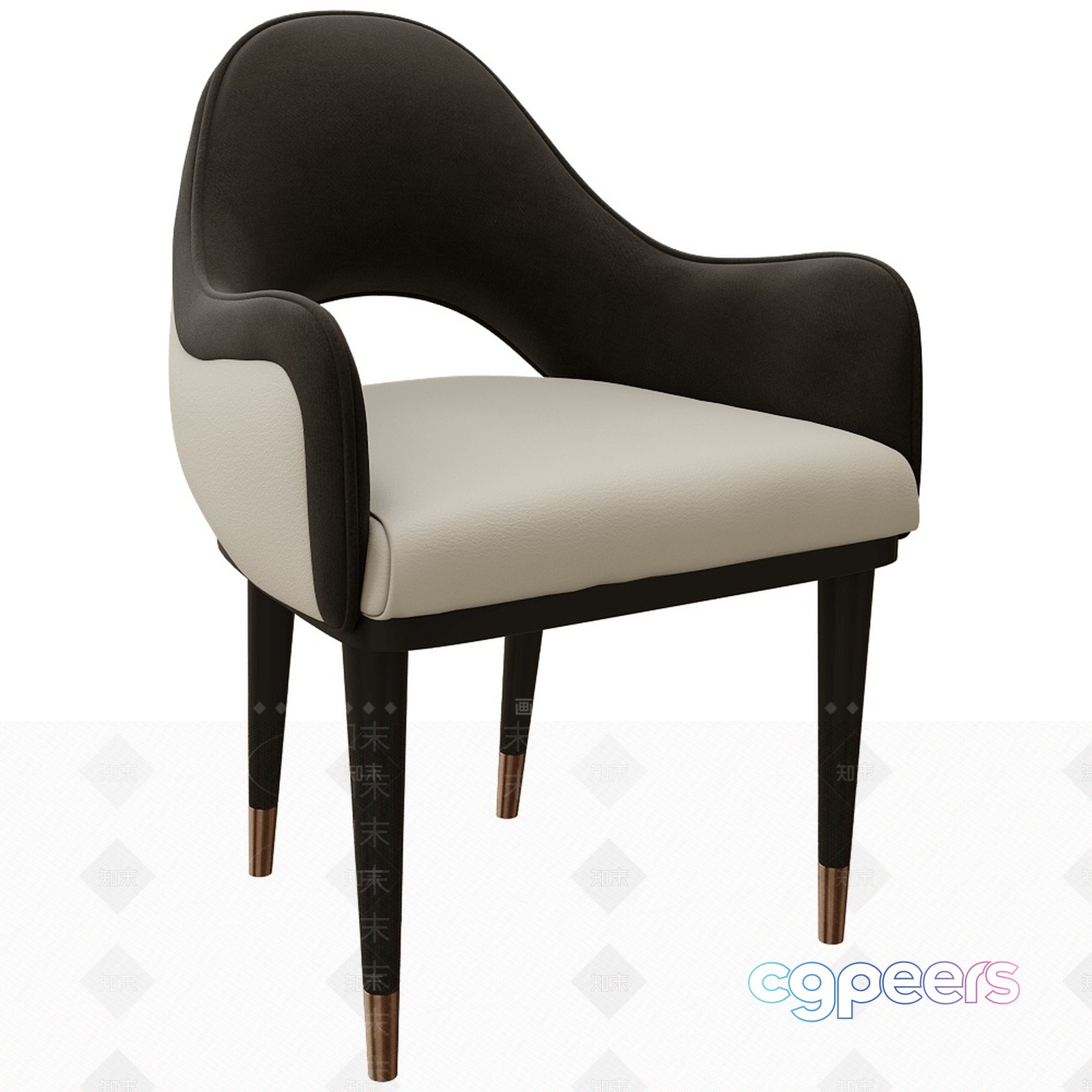 Modern Chair With A Curved Back 3D Model - 6503 - VRAY Render
