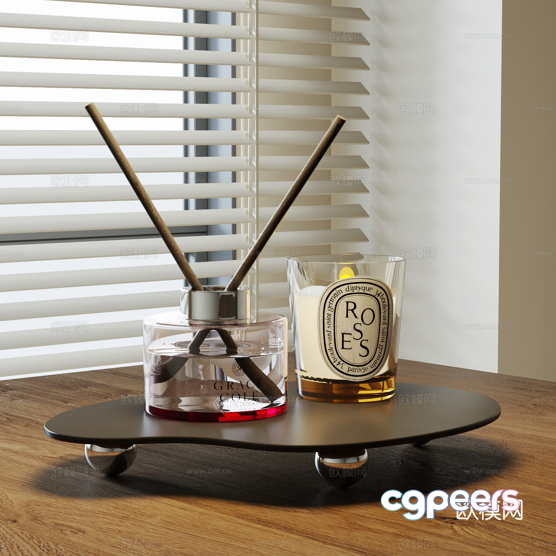 Modern Decorative Tray 3D Model - 14040 - VRAY Render