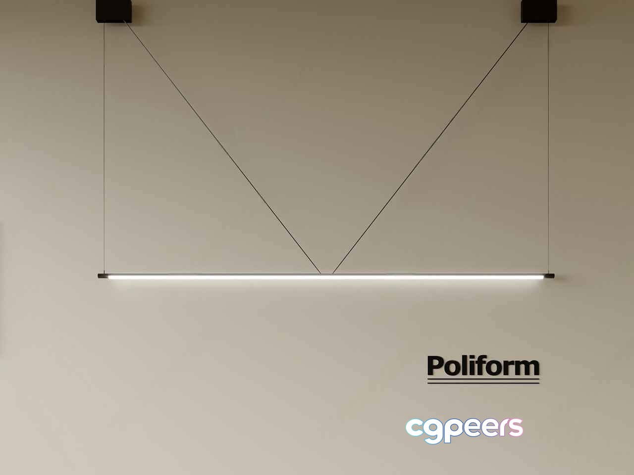 Minimalist Light Fixture 3D Model - 8881 - VRAY Render