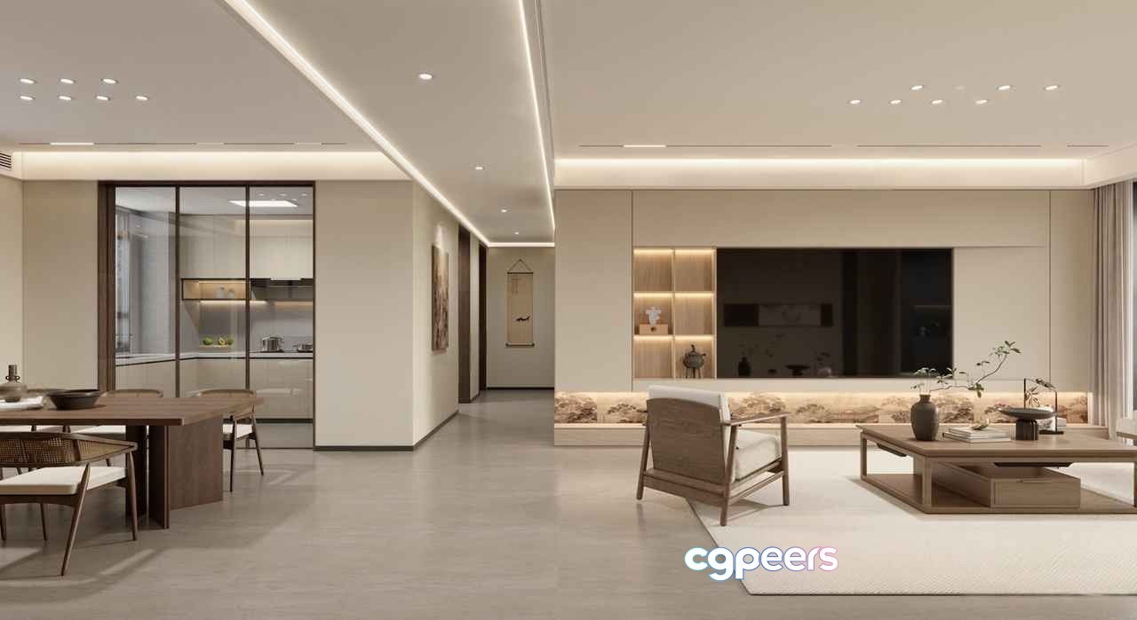 Modern Living Room 3D Model - 4894 - VRAY Render Modern Living Room 3D Model - 4894 - VRAY Render