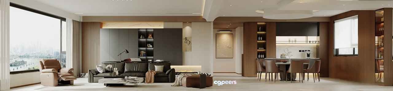 Modern Living Room 3D Model - 18407 - VRAY Render Modern Living Room 3D Model - 18407 - VRAY Render