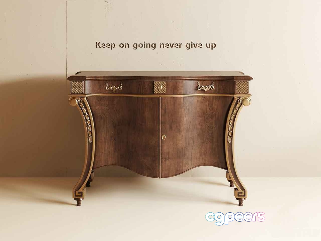 A Wooden Cabinet 3D Model - 18158 - VRAY Render
