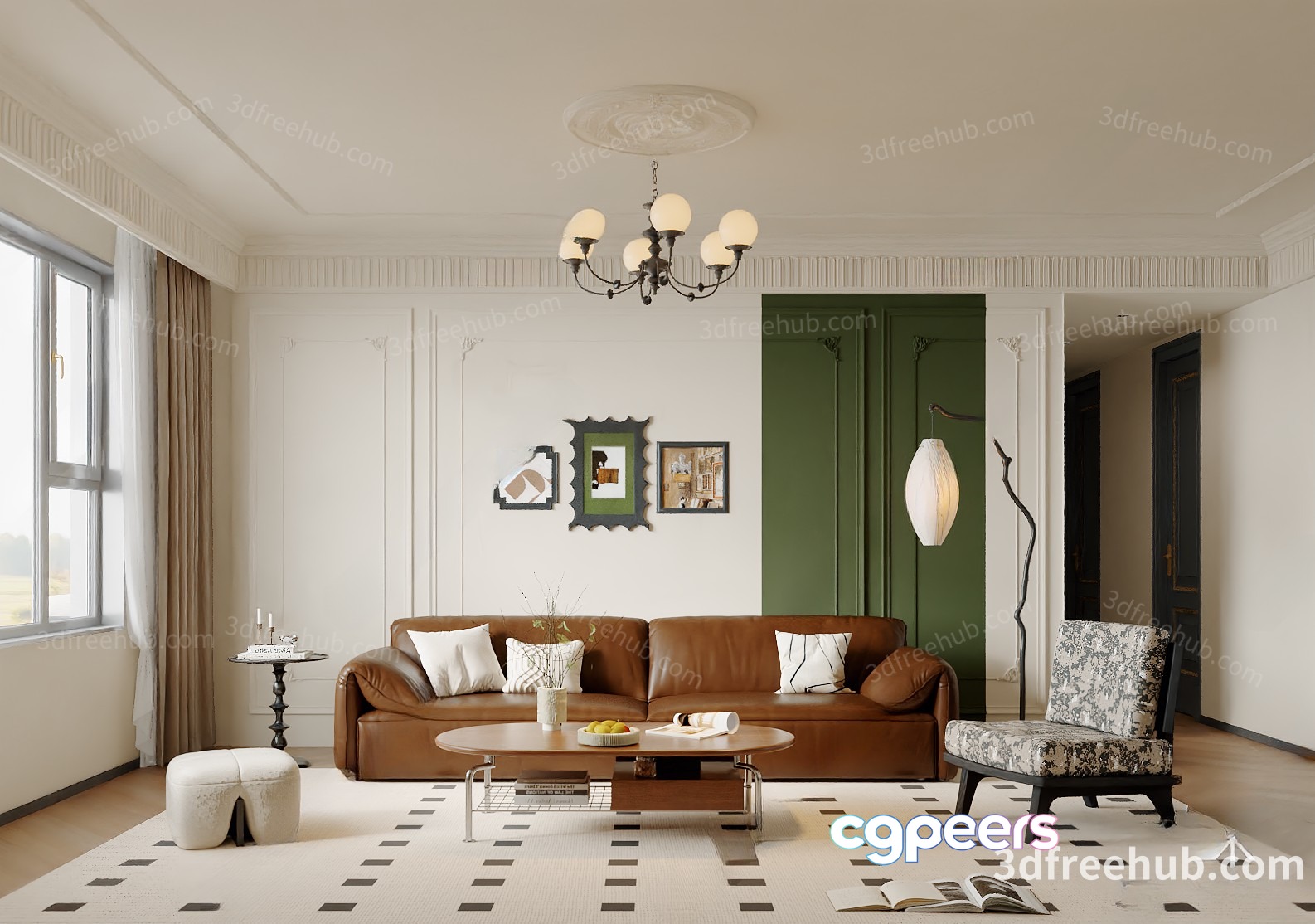 Modern Living Room 3D Model - 22890 - VRAY Render