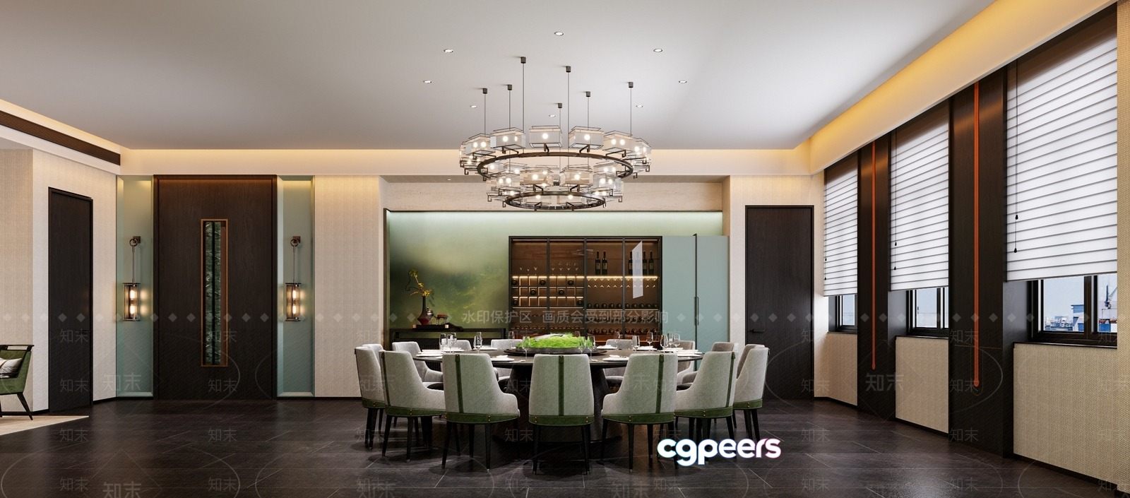 A Large Dining Table 3D Model - 14307 - VRAY Render A Large Dining Table 3D Model - 14307 - VRAY Render