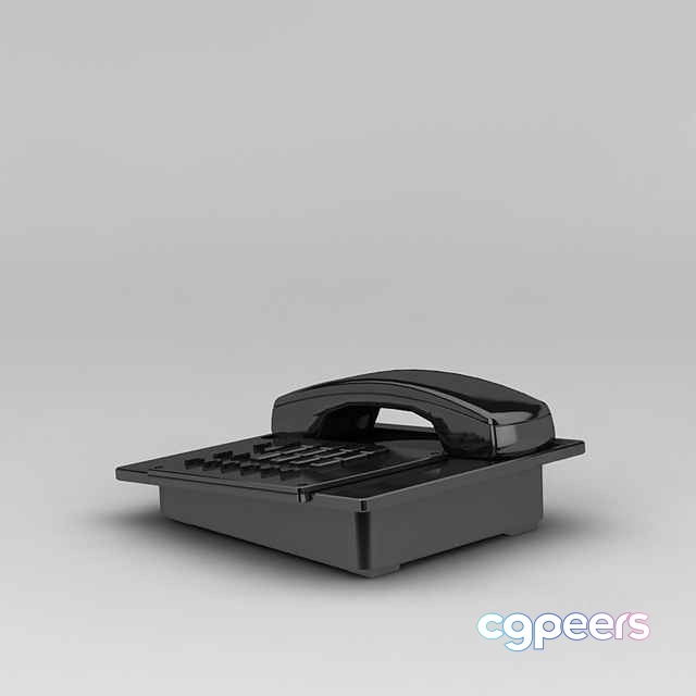 A Black Telephone 3D Model - 6133 - VRAY Render