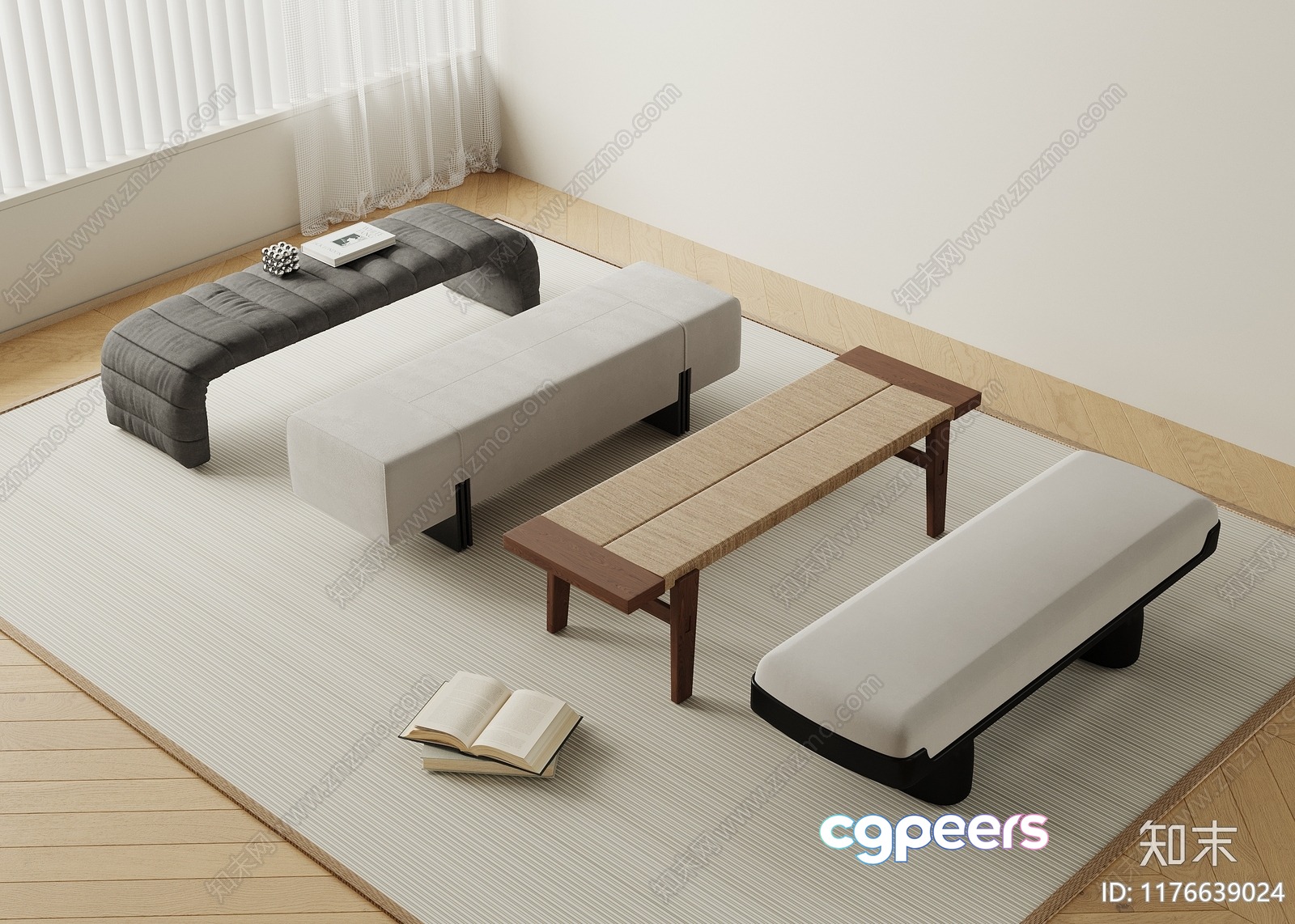 Modern Japanese Living Room 3D Model - 2306 - VRAY Render