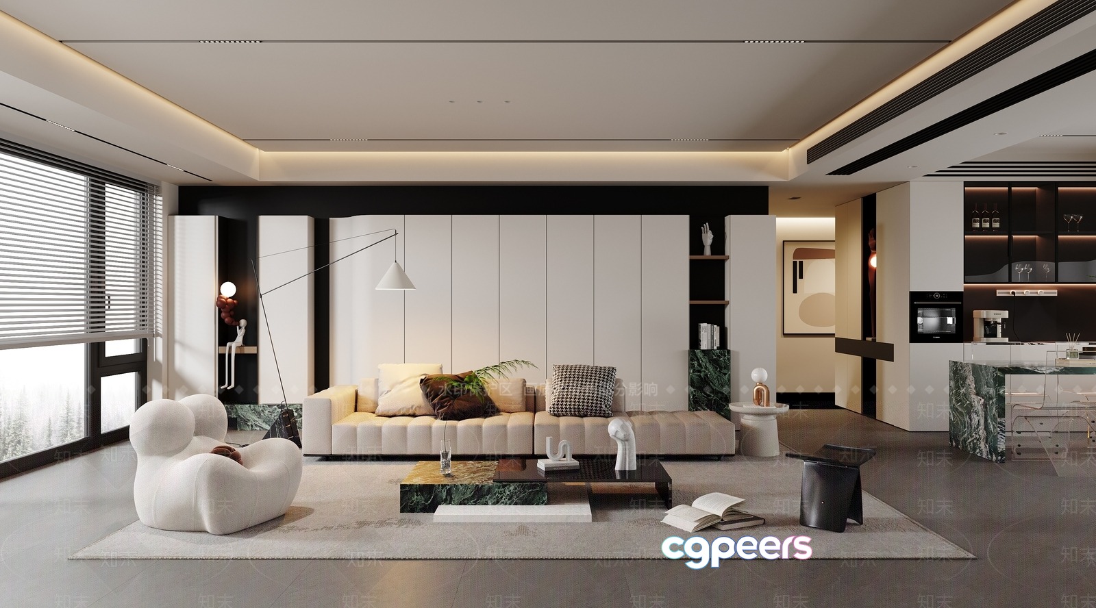 Modern Living Room 3D Model - 10675 - CORONA Render Modern Living Room 3D Model - 10675 - CORONA Render