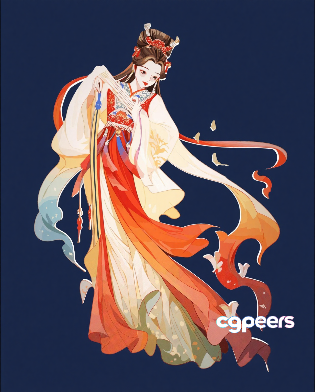 A Woman In A Traditional Chinese Dress 3D Model - 11059 - VRAY Render