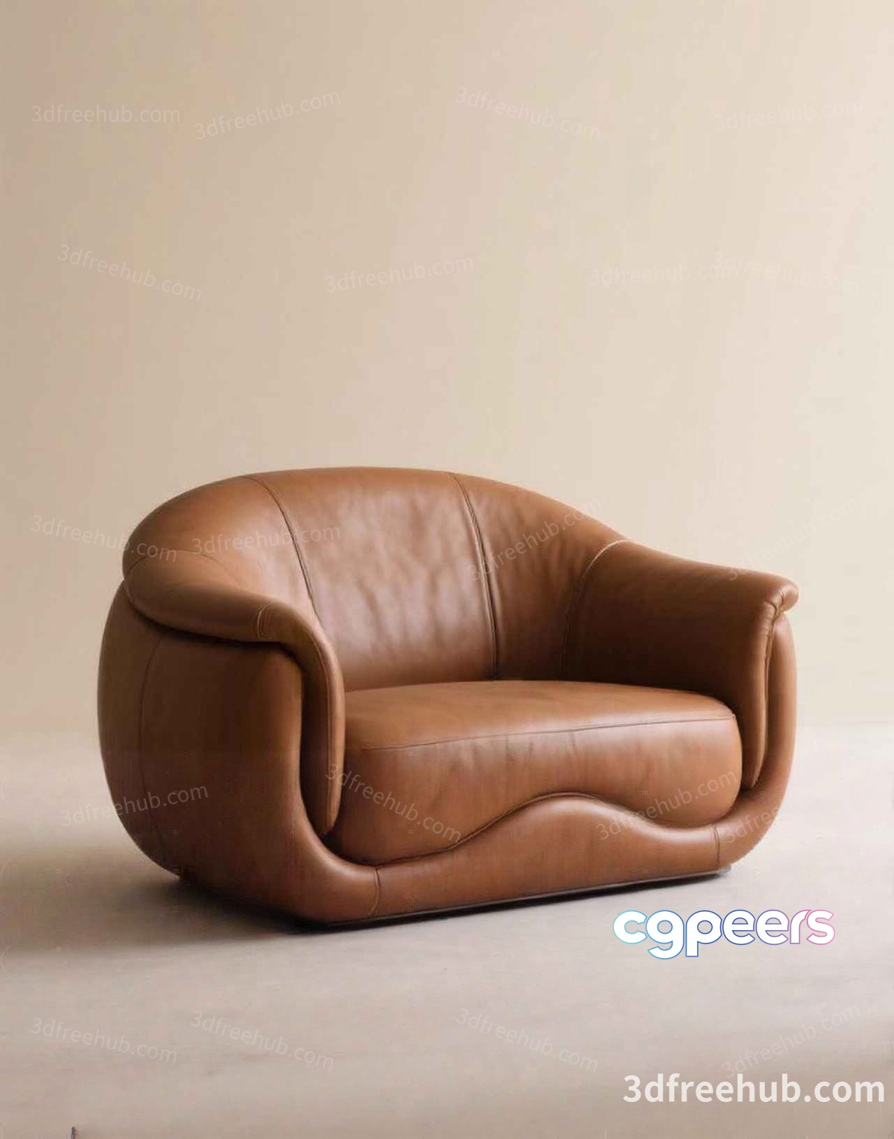 A Leather Couch 3D Model - 22706 - VRAY Render