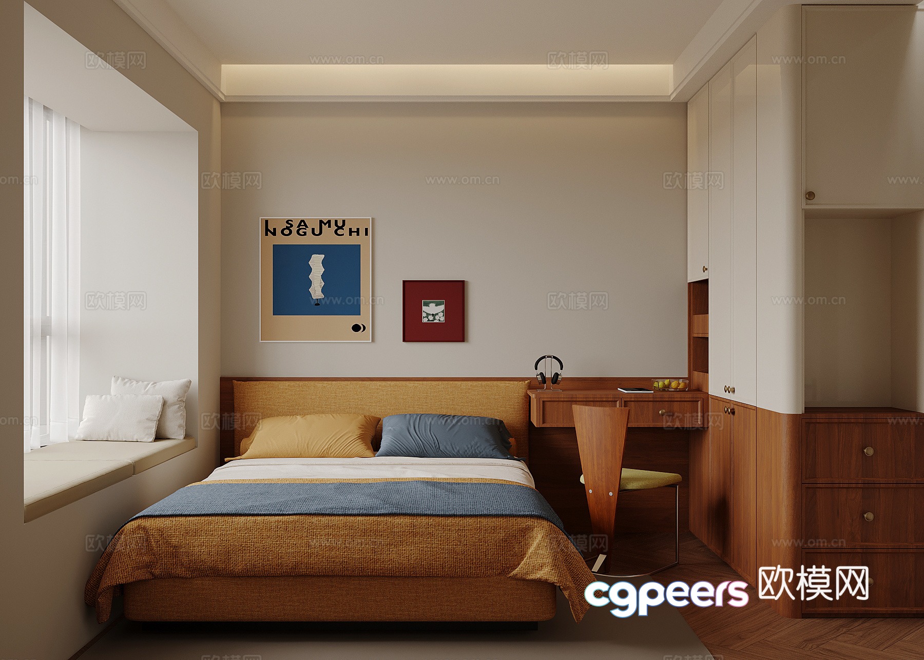 Cozy Bedroom 3D Model - 14605 - VRAY Render Cozy Bedroom 3D Model - 14605 - VRAY Render