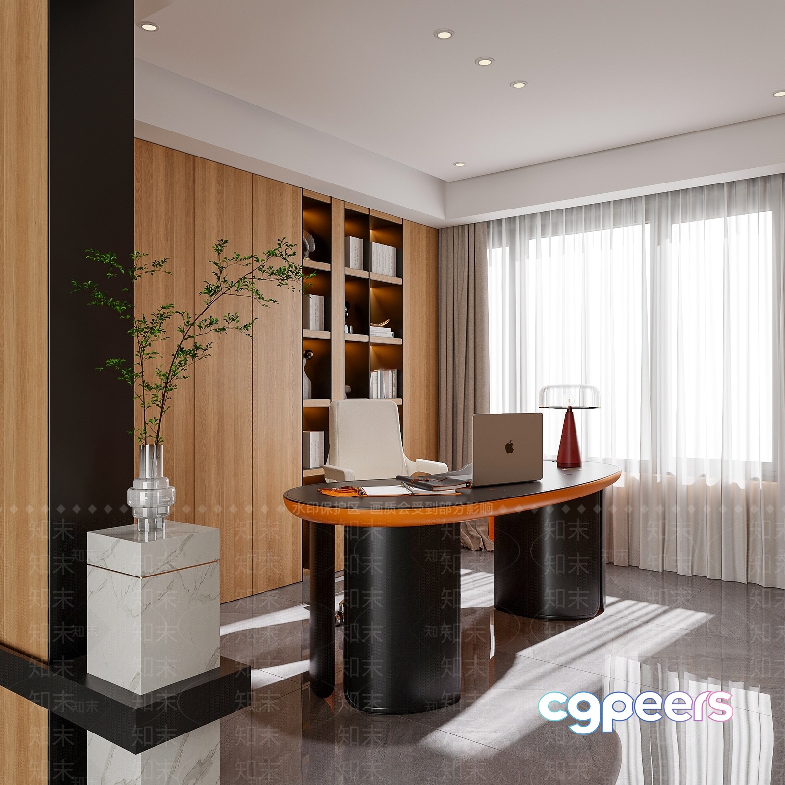 Modern Office Space 3D Model - 22496 - VRAY Render