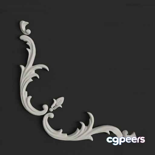 White Decorative Wall Molding 3D Model - 4041 - VRAY Render White Decorative Wall Molding 3D Model - 4041 - VRAY Render