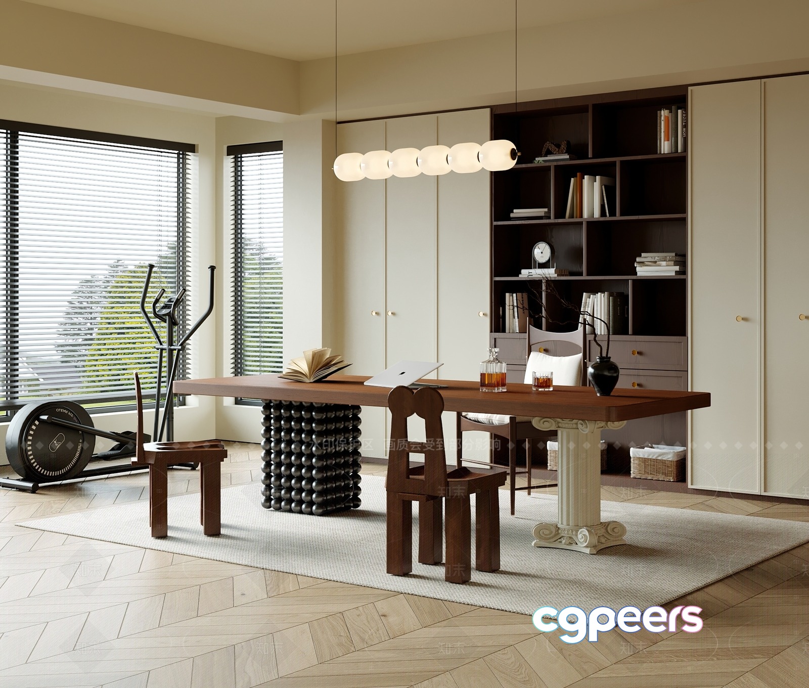 Modern Home Office 3D Model - 1996 - VRAY Render Modern Home Office 3D Model - 1996 - VRAY Render