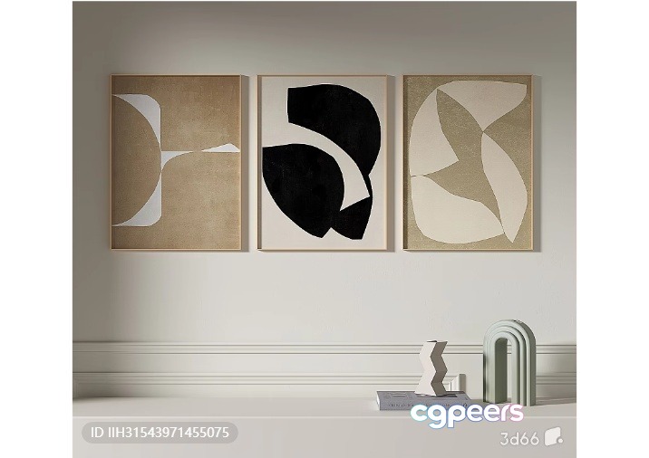 Modern Minimalist Artwork 3D Model - 3098 - VRAY Render Modern Minimalist Artwork 3D Model - 3098 - VRAY Render
