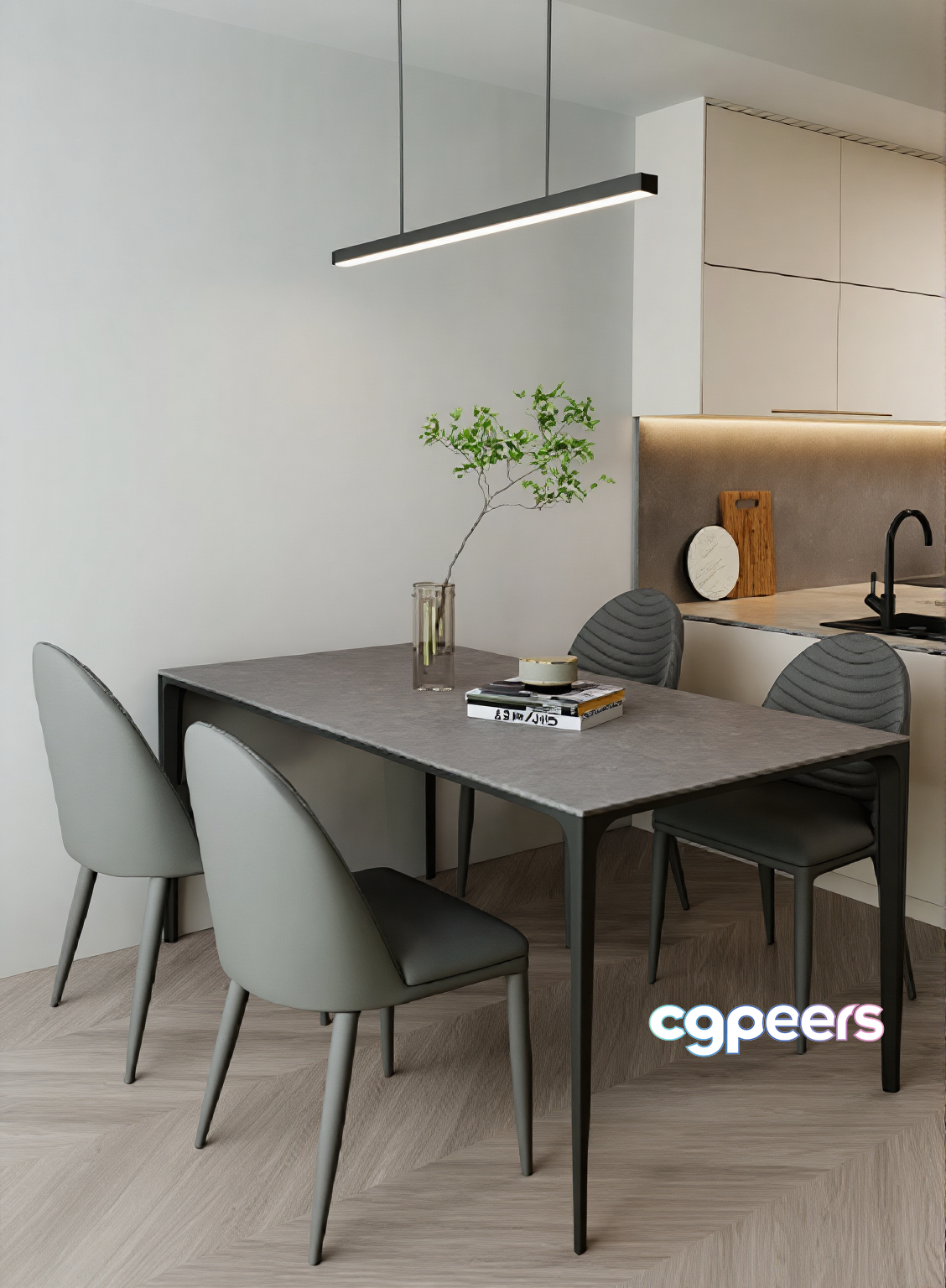 Modern Dining Table 3D Model - 4832 - VRAY Render