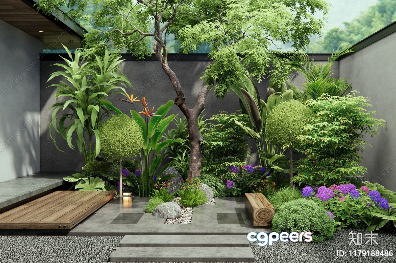 Modern Asian-Inspired Garden 3D Model - 9724 - VRAY Render Modern Asian-Inspired Garden 3D Model - 9724 - VRAY Render