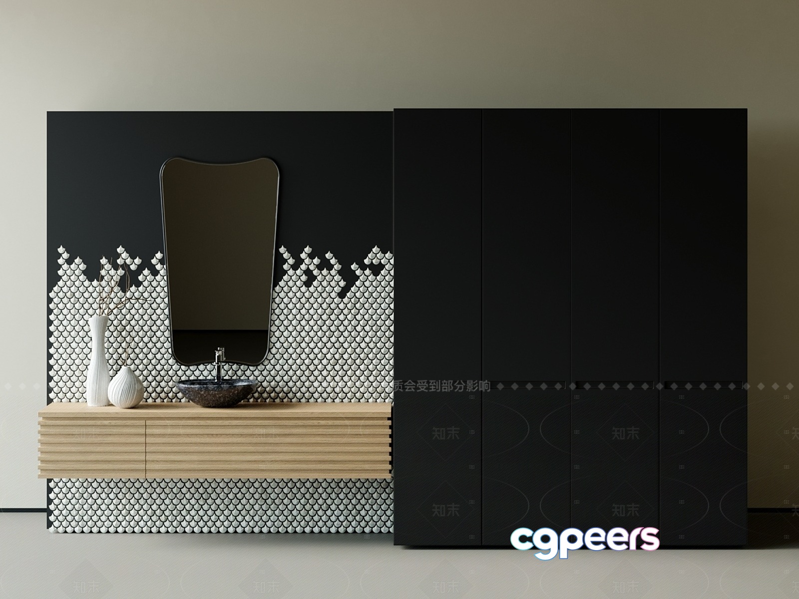 Modern Bathroom Vanity 3D Model - 8887 - VRAY Render Modern Bathroom Vanity 3D Model - 8887 - VRAY Render