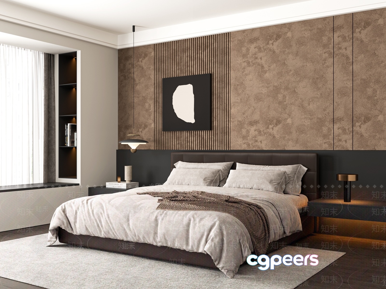 Modern Minimalist Bedroom 3D Model - 11727 - VRAY Render