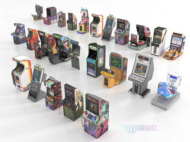 Old Arcade Machines 3D Model - 10064 - VRAY Render Old Arcade Machines 3D Model - 10064 - VRAY Render