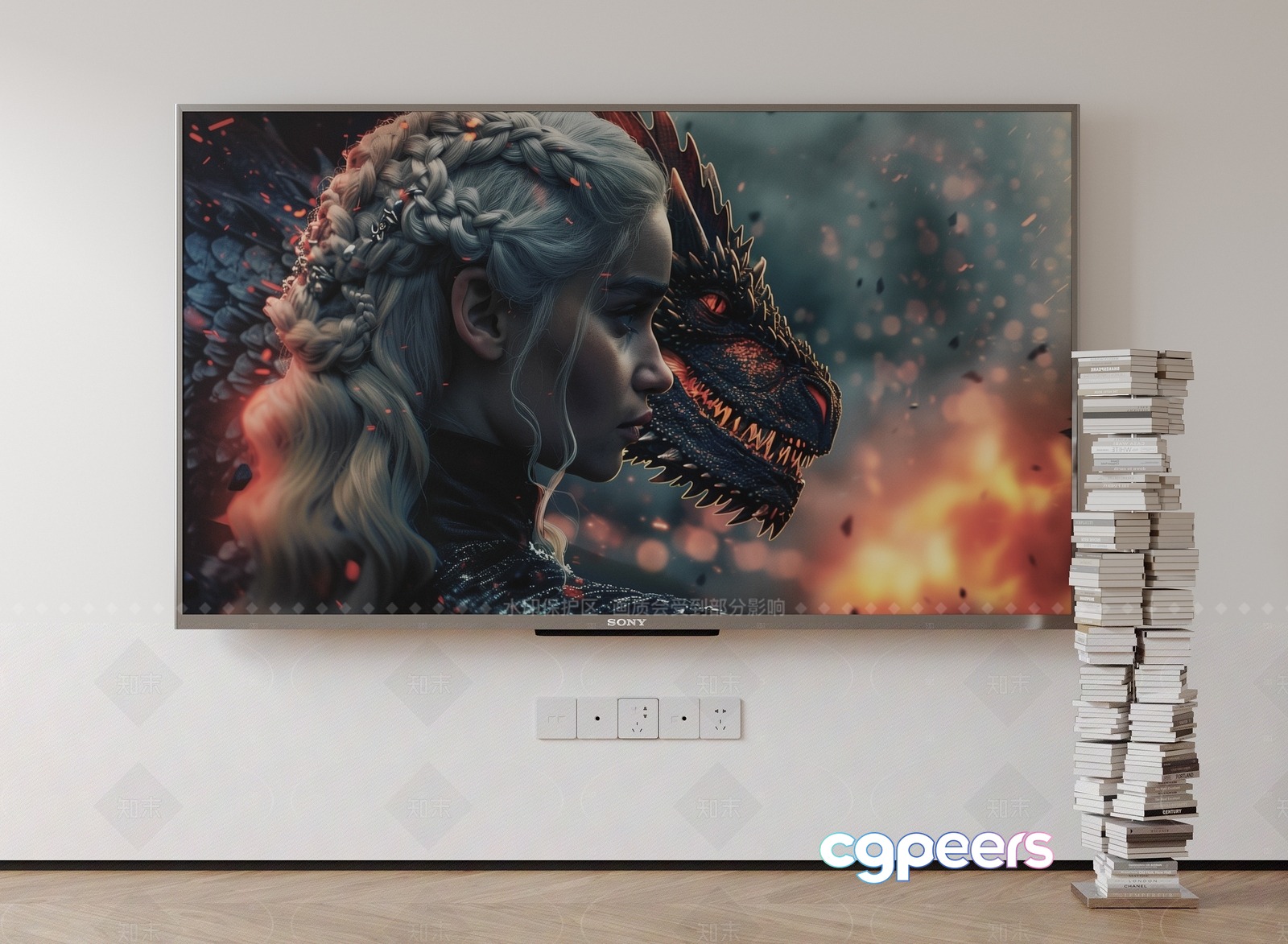 A Tv With A Fantasy Scene 3D Model - 13471 - CORONA Render