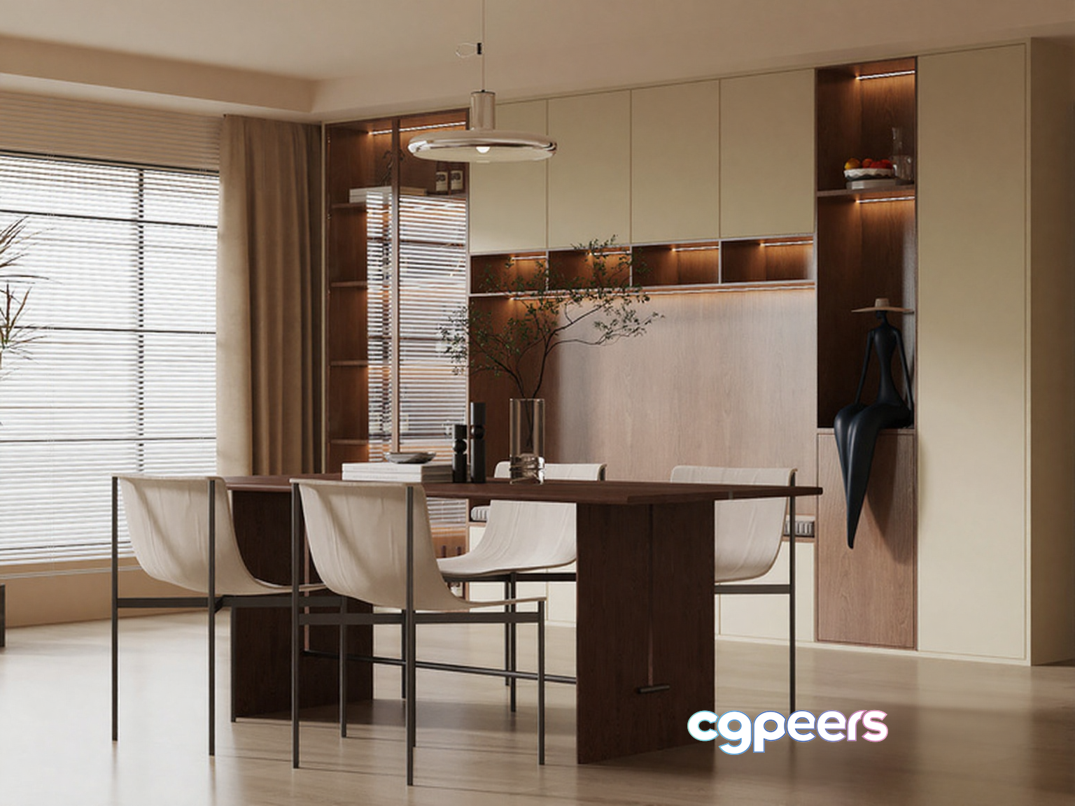 Modern Dining Room 3D Model - 3400 - VRAY Render