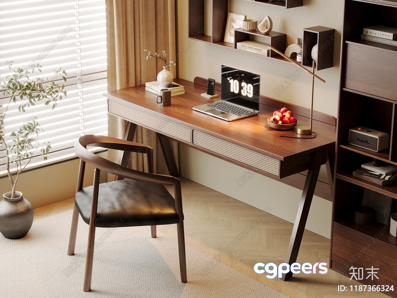 A Wooden Desk 3D Model - 2074 - CORONA Render