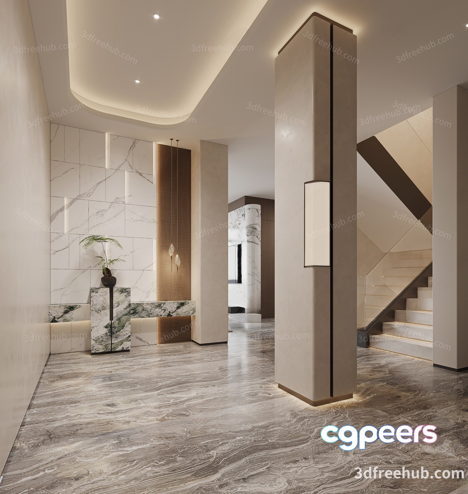 Modern Interior Design 3D Model - 19900 - VRAY Render