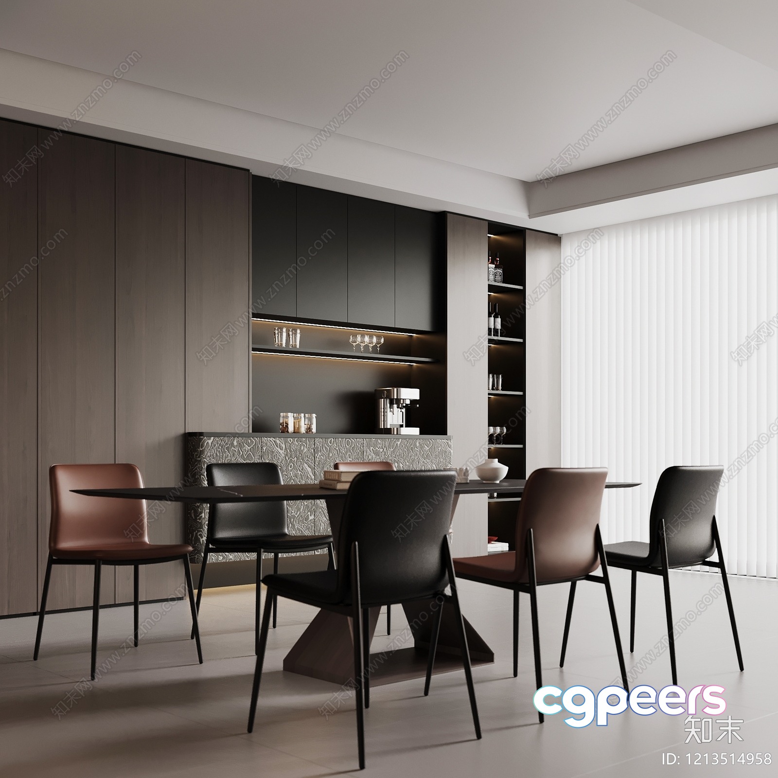 Modern Dining Room 3D Model - 16989 - VRAY Render