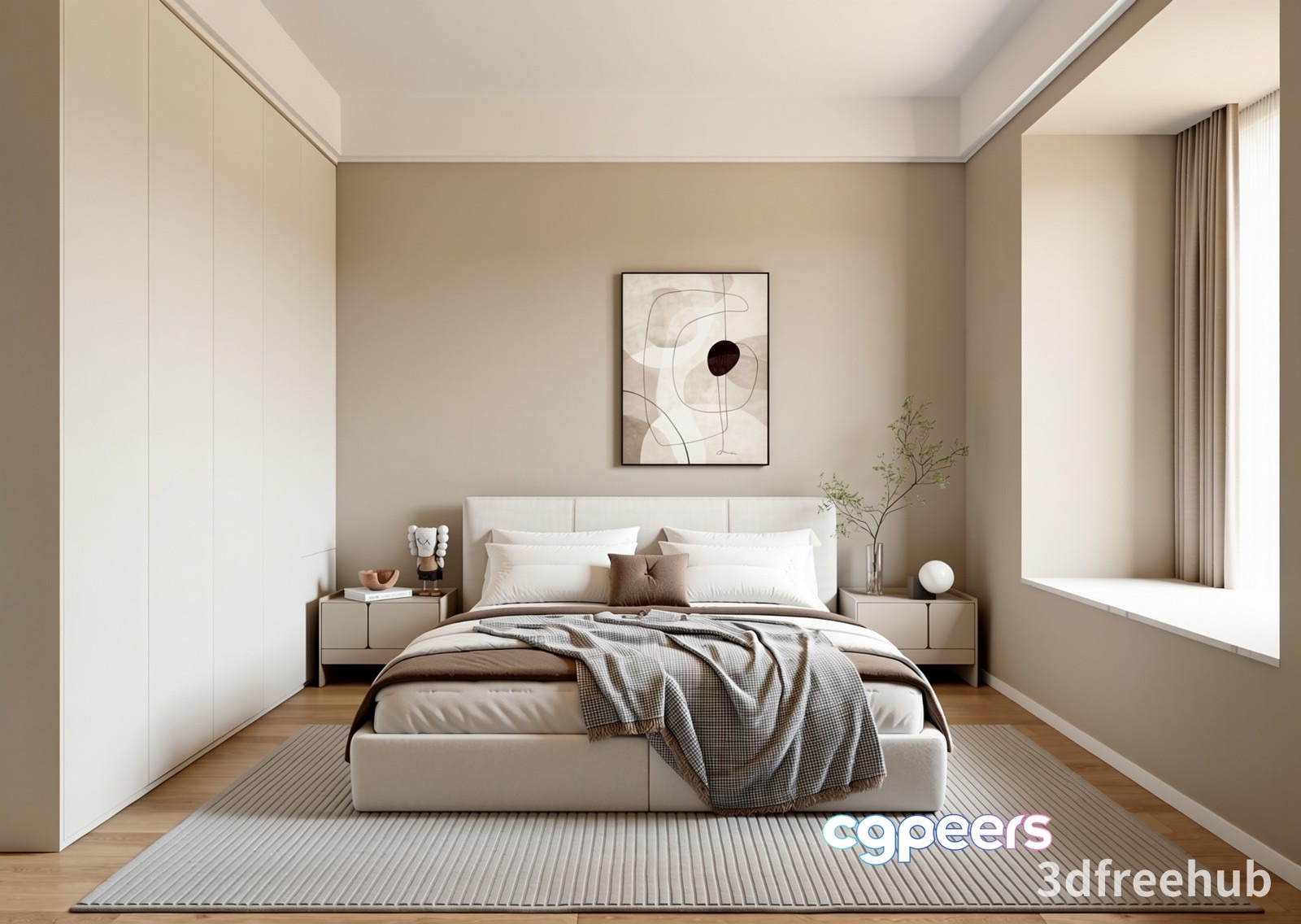 Cozy Modern Bedroom 3D Model - 23542 - VRAY Render Cozy Modern Bedroom 3D Model - 23542 - VRAY Render