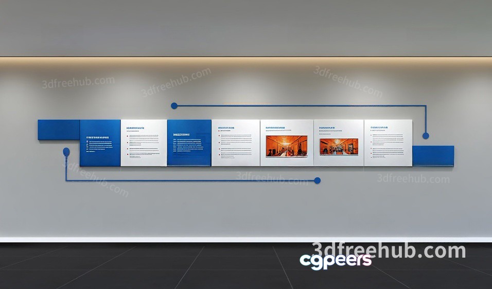 A Timeline On A Wall 3D Model - 22643 - VRAY Render