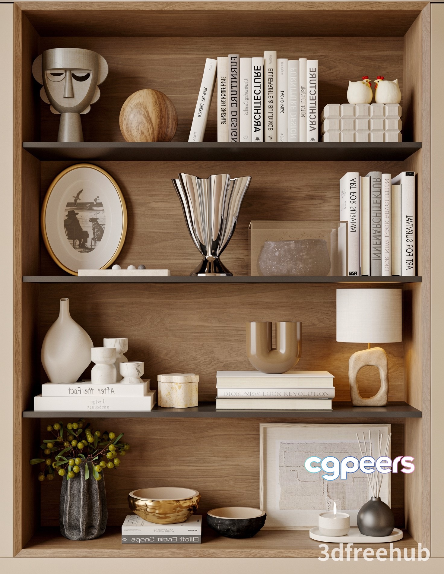Modern Shelving Unit 3D Model - 20464 - VRAY Render Modern Shelving Unit 3D Model - 20464 - VRAY Render