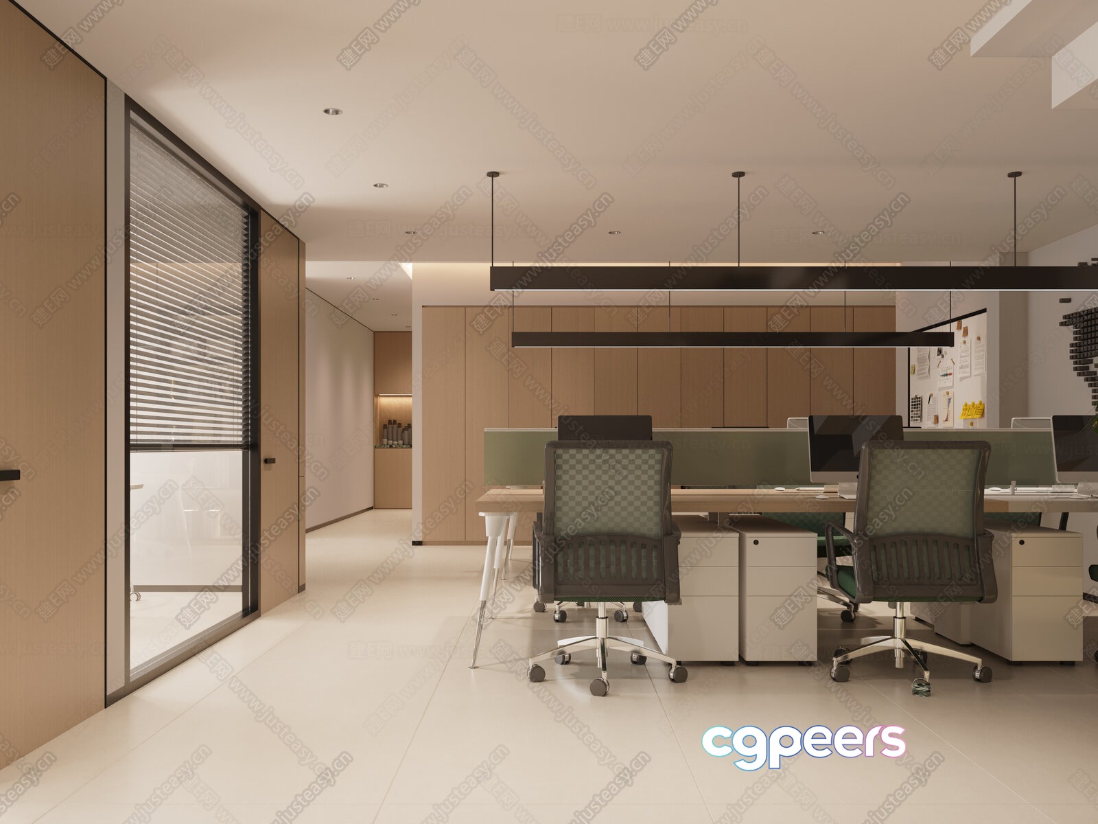 Modern Office Space 3D Model - 18208 - CORONA Render