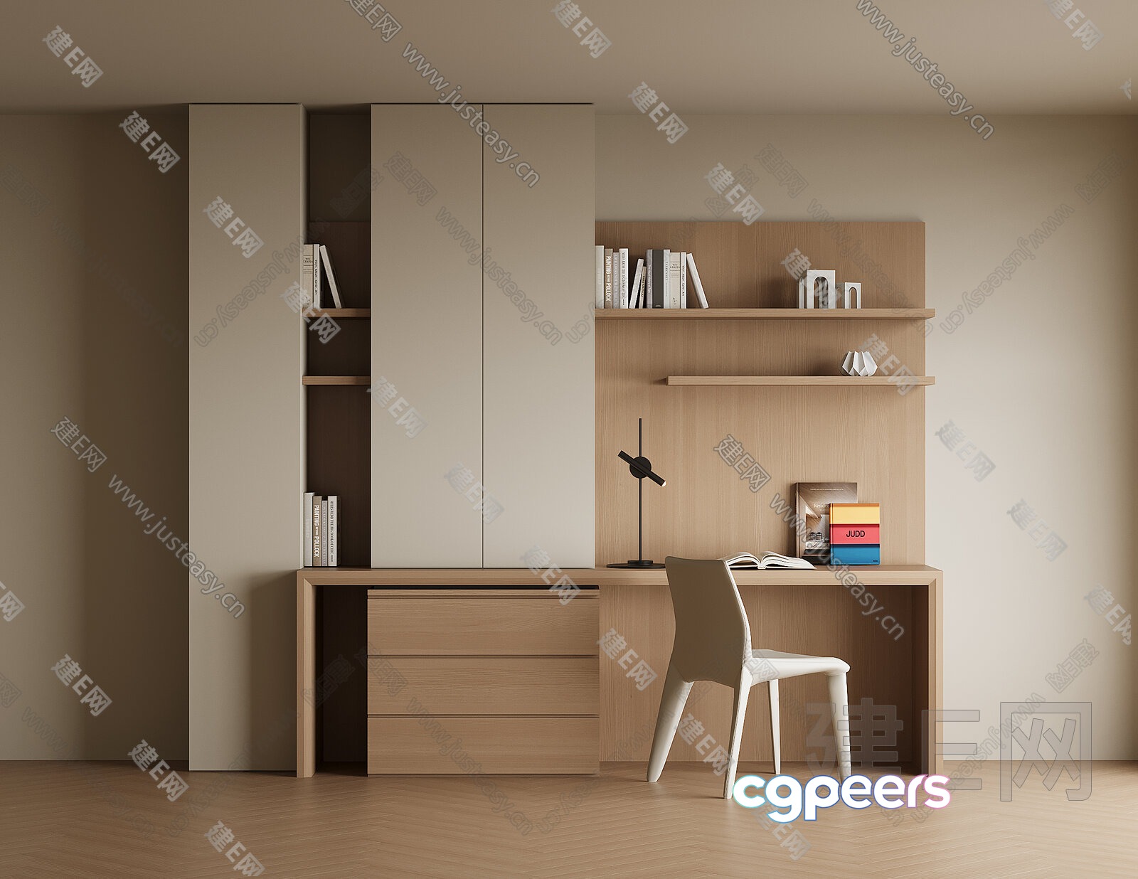 Modern Minimalist Desk 3D Model - 8335 - VRAY Render