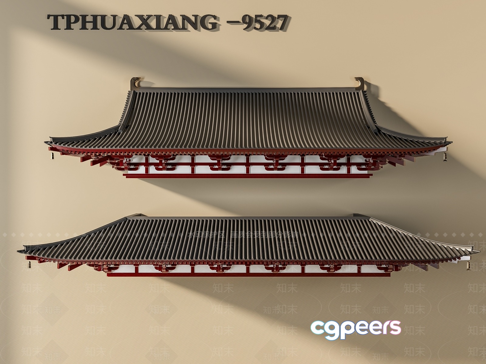 Traditional Chinese Roofing 3D Model - 1641 - VRAY Render