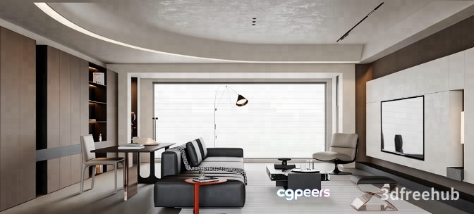 Modern Living Room 3D Model - 21633 - VRAY Render