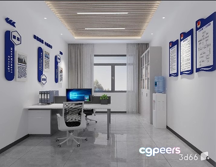 A Modern Office Space 3D Model - 23660 - VRAY Render