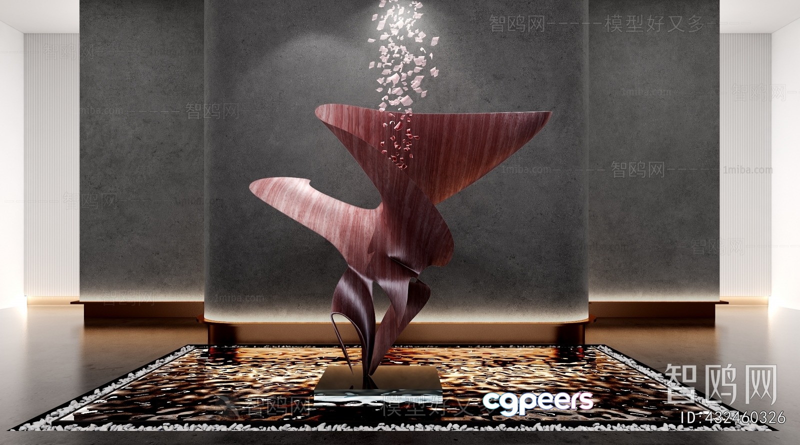 A Decorative Metal Sculpture 3D Model - 19836 - VRAY Render A Decorative Metal Sculpture 3D Model - 19836 - VRAY Render