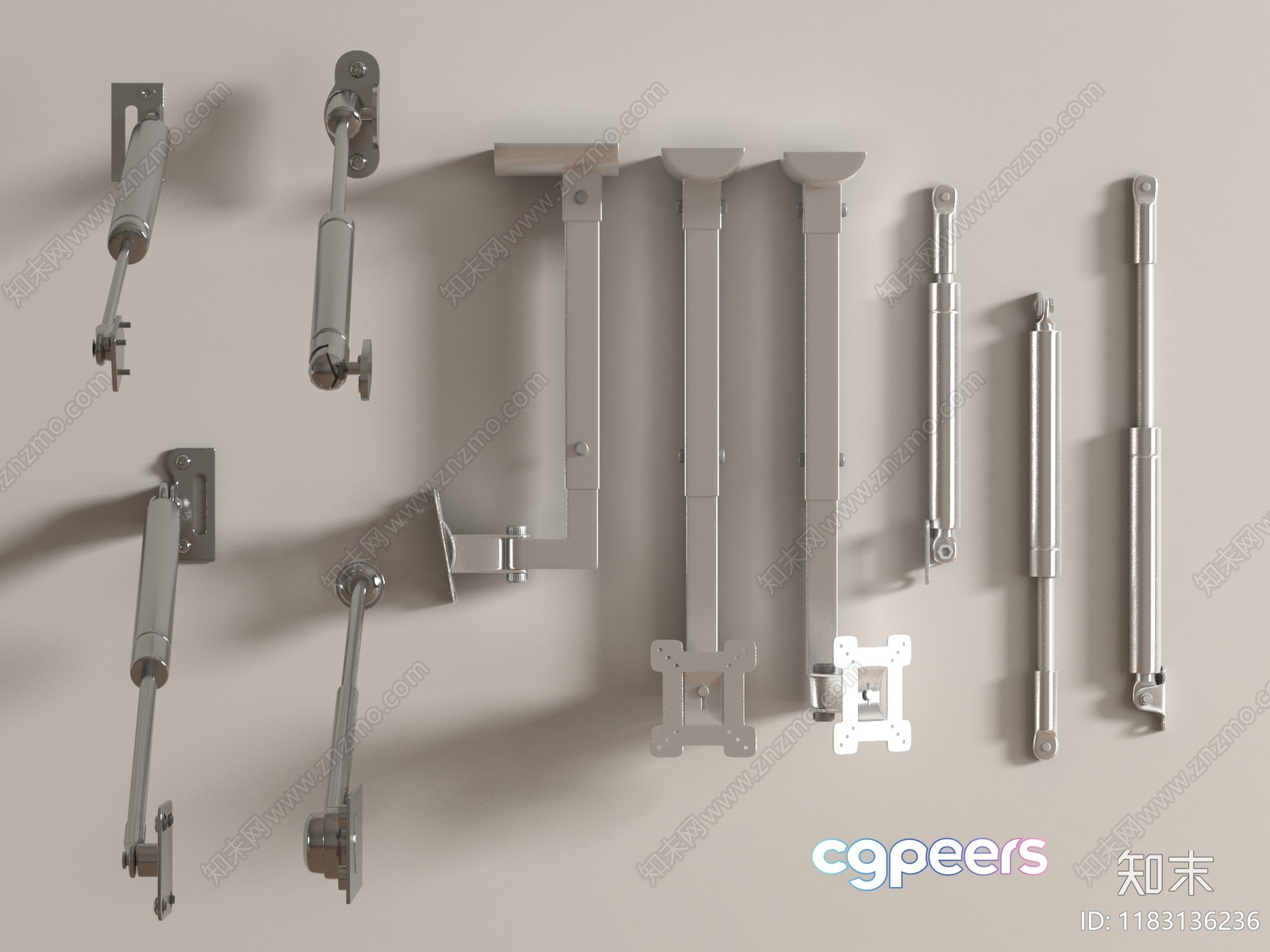 Metal Door Hardware 3D Model - 13273 - VRAY Render Metal Door Hardware 3D Model - 13273 - VRAY Render