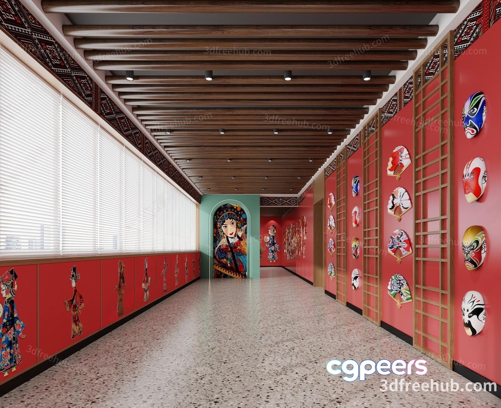 Modern Asian Corridor 3D Model - 8029 - VRAY Render Modern Asian Corridor 3D Model - 8029 - VRAY Render