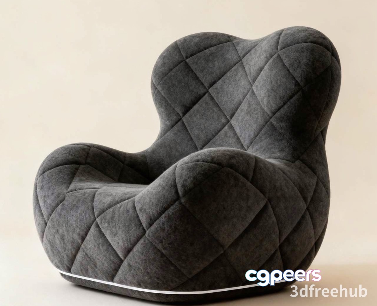 A Gray Armchair 3D Model - 22038 - VRAY Render
